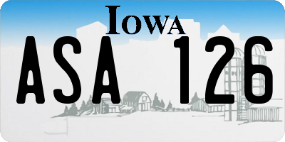 IA license plate ASA126