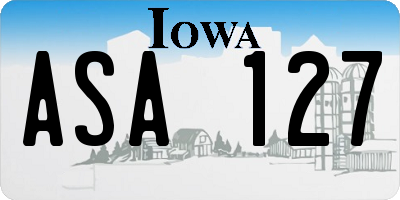 IA license plate ASA127