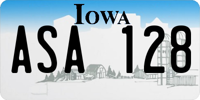 IA license plate ASA128