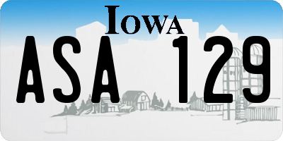 IA license plate ASA129