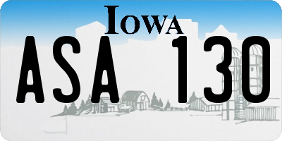 IA license plate ASA130
