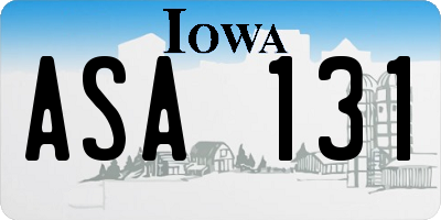 IA license plate ASA131
