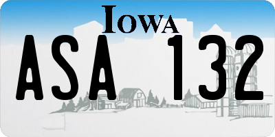 IA license plate ASA132