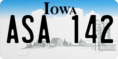 IA license plate ASA142
