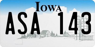 IA license plate ASA143