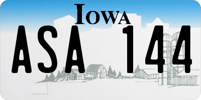 IA license plate ASA144