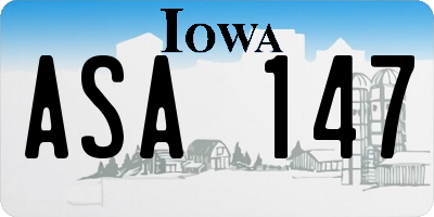 IA license plate ASA147