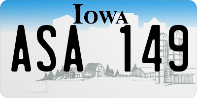 IA license plate ASA149