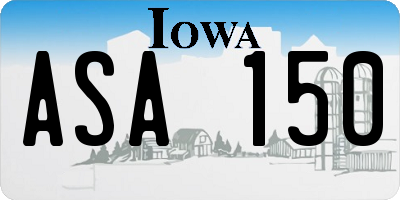 IA license plate ASA150