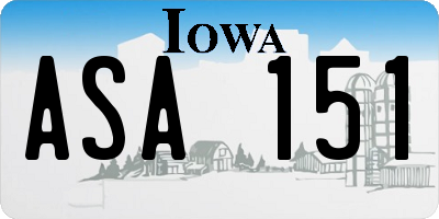 IA license plate ASA151