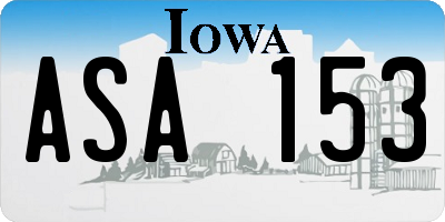 IA license plate ASA153