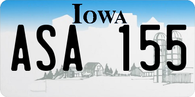 IA license plate ASA155