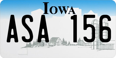IA license plate ASA156