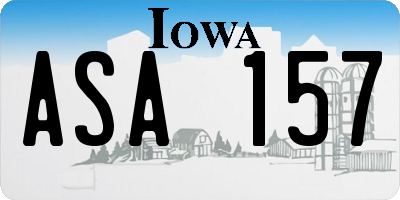 IA license plate ASA157