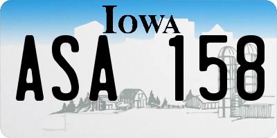 IA license plate ASA158