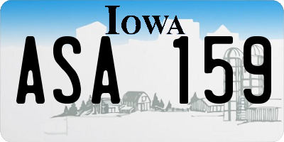 IA license plate ASA159