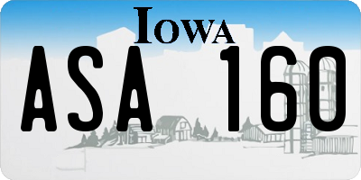 IA license plate ASA160