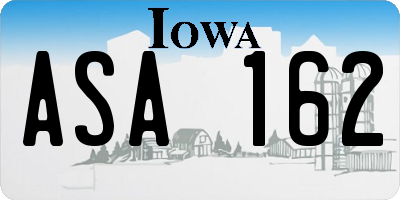 IA license plate ASA162