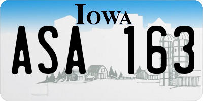 IA license plate ASA163