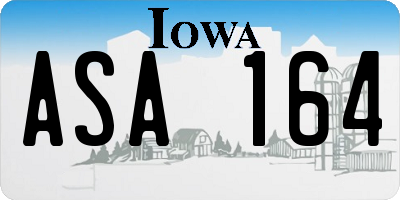 IA license plate ASA164