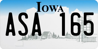 IA license plate ASA165