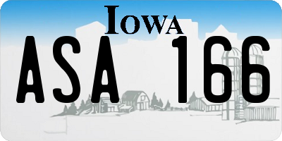 IA license plate ASA166