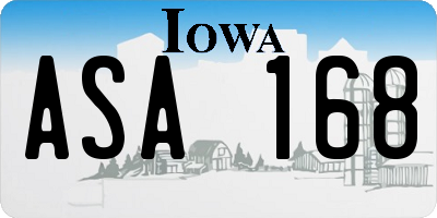 IA license plate ASA168