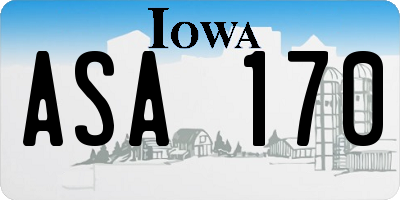 IA license plate ASA170