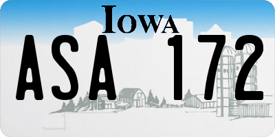 IA license plate ASA172