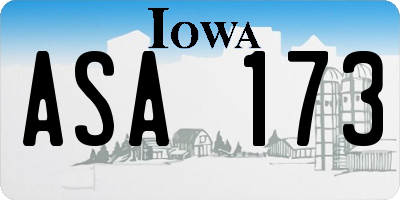 IA license plate ASA173