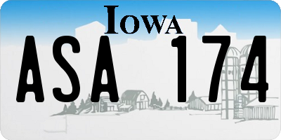 IA license plate ASA174