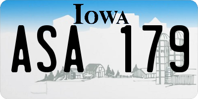 IA license plate ASA179