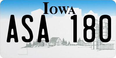 IA license plate ASA180