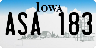 IA license plate ASA183