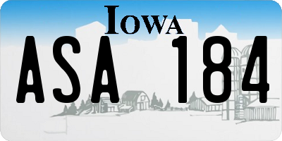 IA license plate ASA184