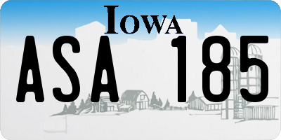 IA license plate ASA185