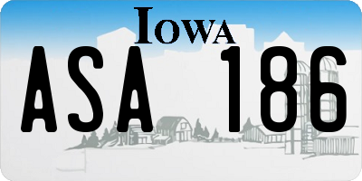 IA license plate ASA186