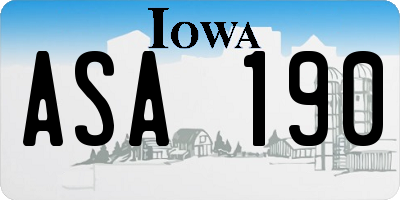 IA license plate ASA190