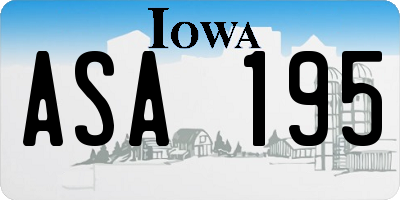 IA license plate ASA195