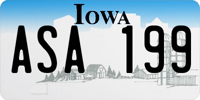 IA license plate ASA199