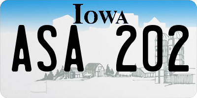 IA license plate ASA202