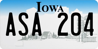 IA license plate ASA204