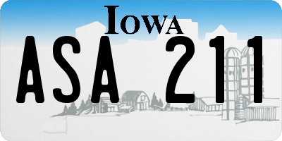 IA license plate ASA211