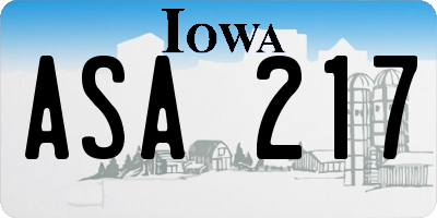 IA license plate ASA217