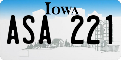 IA license plate ASA221