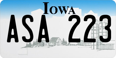 IA license plate ASA223