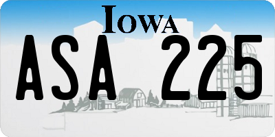 IA license plate ASA225