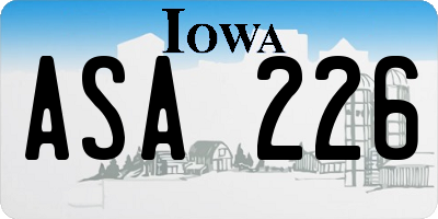 IA license plate ASA226