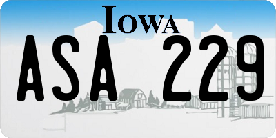 IA license plate ASA229