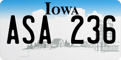IA license plate ASA236